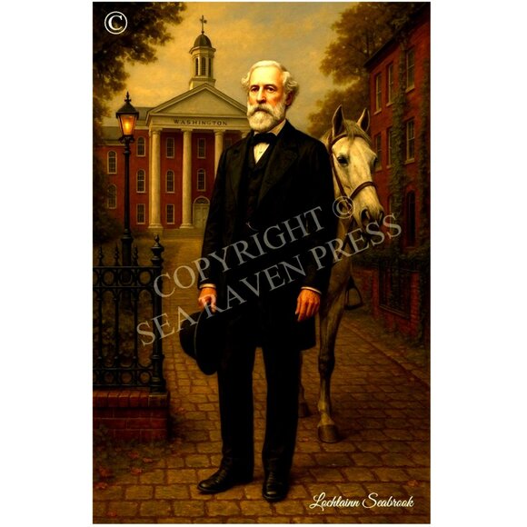 Robert E. Lee with His Horse, Traveller Poster 11 x 17 on 80# Matte Paper Stock - Picture 1 of 2